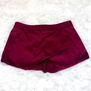 Express Satin Skort, Maroon